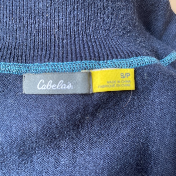 Cabala's Sweater Wool Blend 1/4 zip Cardigan. Blue, Small, Long Sleeve.  NWOT! - Picture 8 of 9